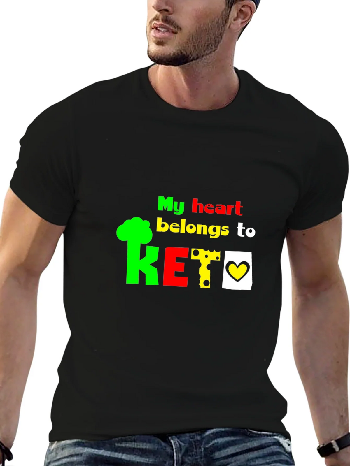 My Heart Belongs To Keto Black T-Shirt product image 3