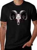 Ram Skull Graphic T-Shirt - Red Eye Black Tee product image 1