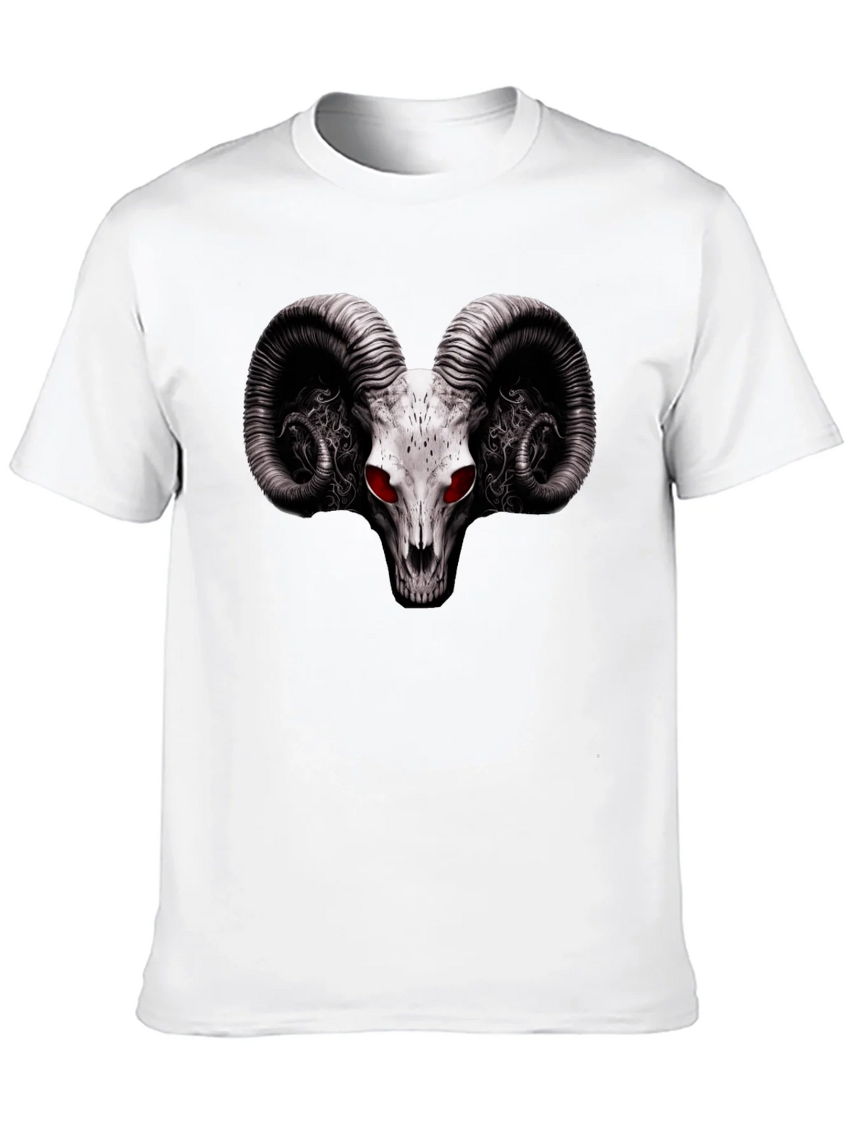 Ram Skull Graphic T-Shirt - Red Eye Black Tee product image 12