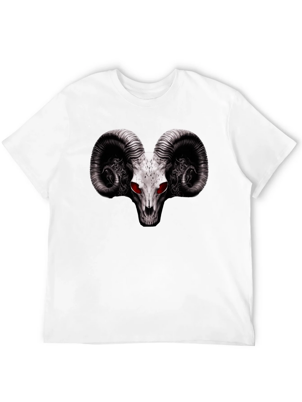 Ram Skull Graphic T-Shirt - Red Eye Black Tee product image 3