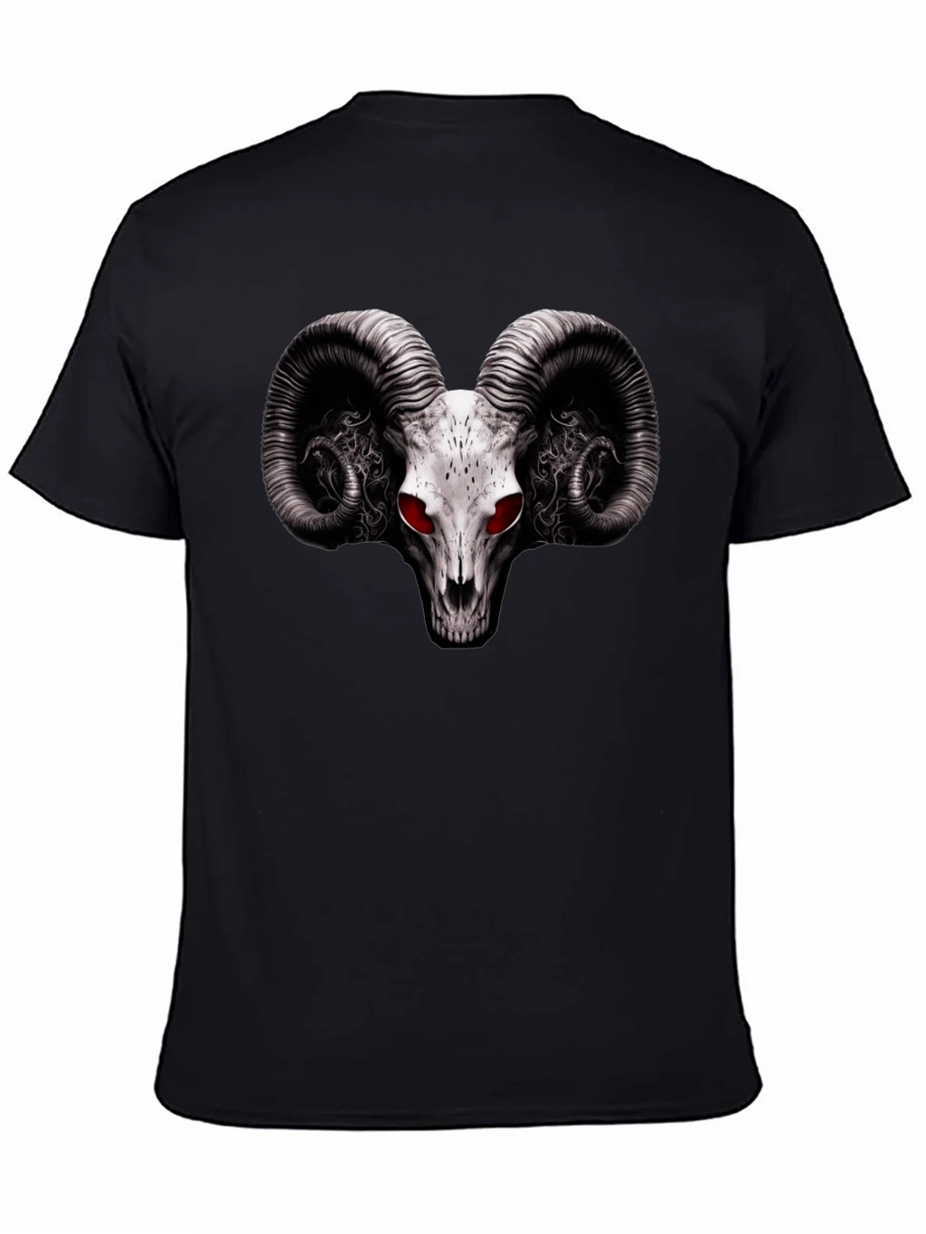 Ram Skull Graphic T-Shirt - Red Eye Black Tee product image 7