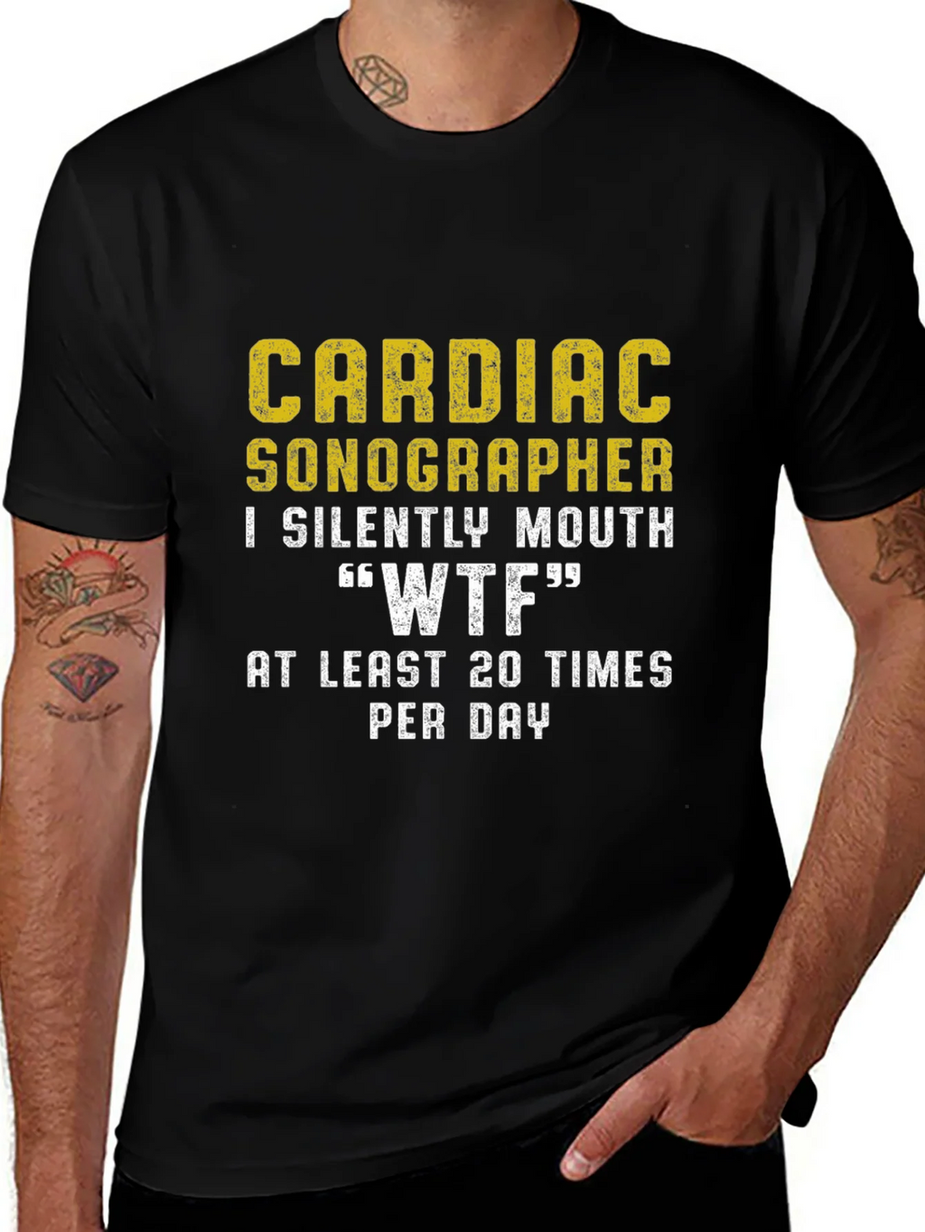 Cardiac Sonographer WTF Funny T-Shirt product image 1