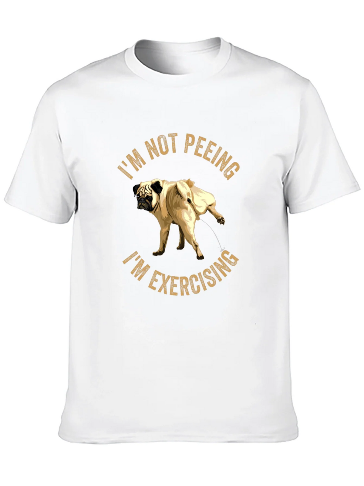 Funny Pug Exercising Black T-Shirt product image 1
