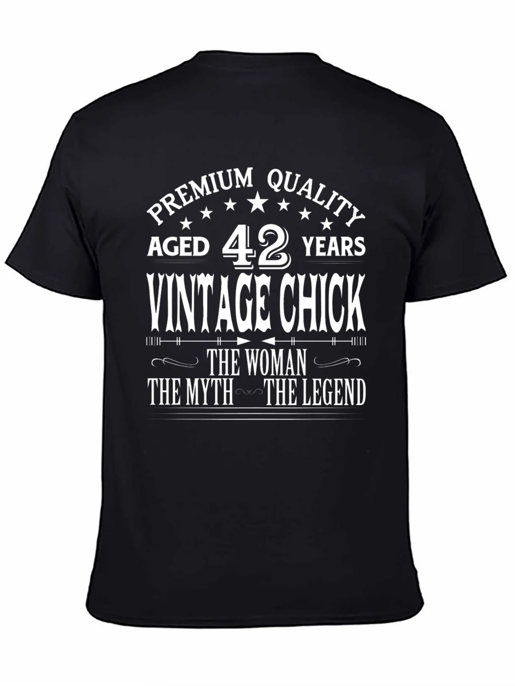 Vintage Chick 42 Years Premium Quality Black T-Shirt product image 7