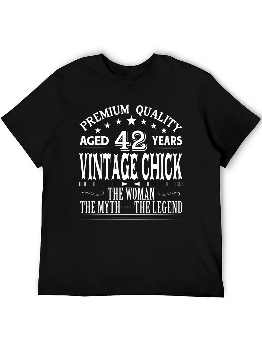 Vintage Chick 42 Years Premium Quality Black T-Shirt product image 8