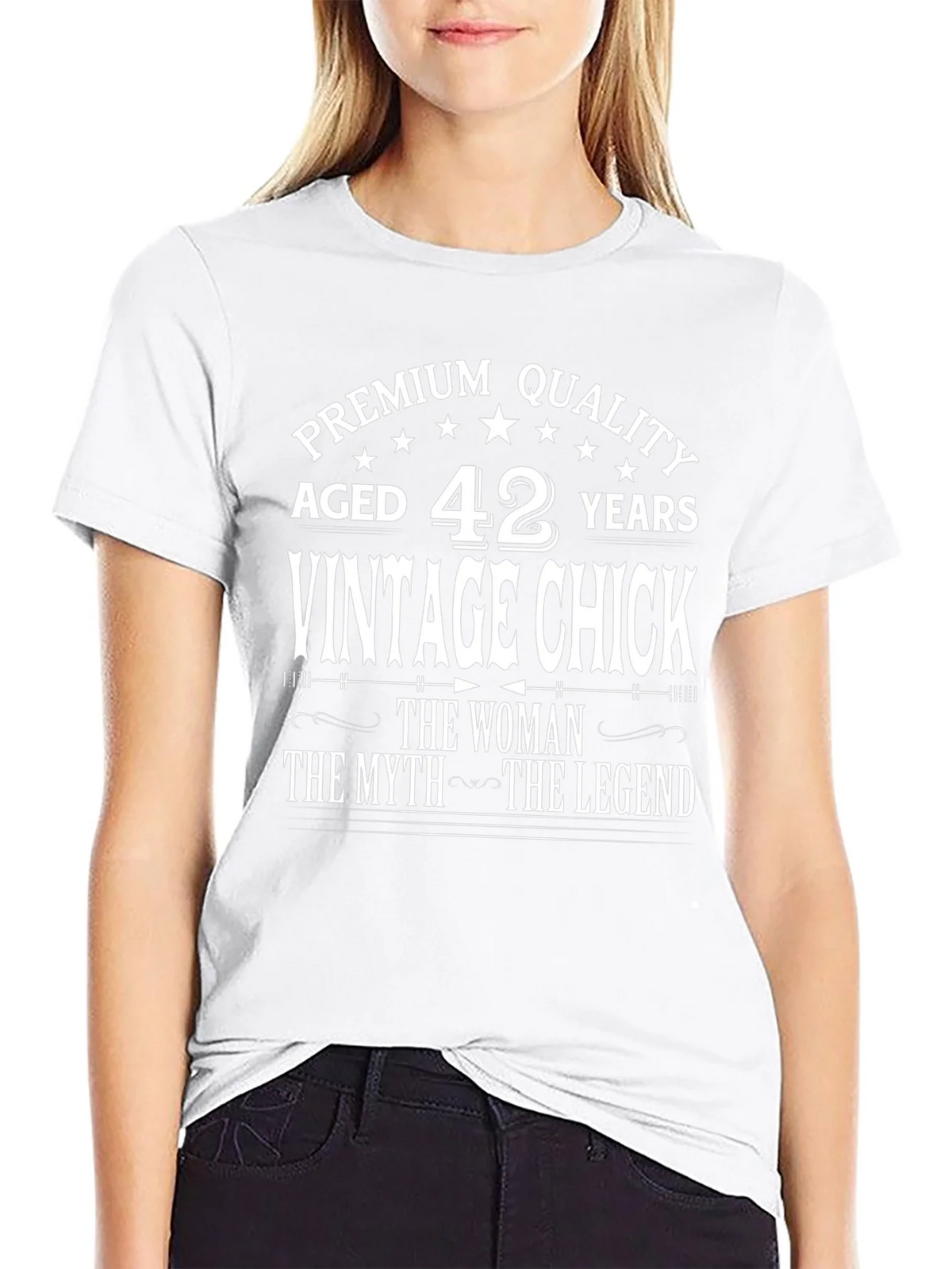 Vintage Chick 42 Years Premium Quality Black T-Shirt product image 11
