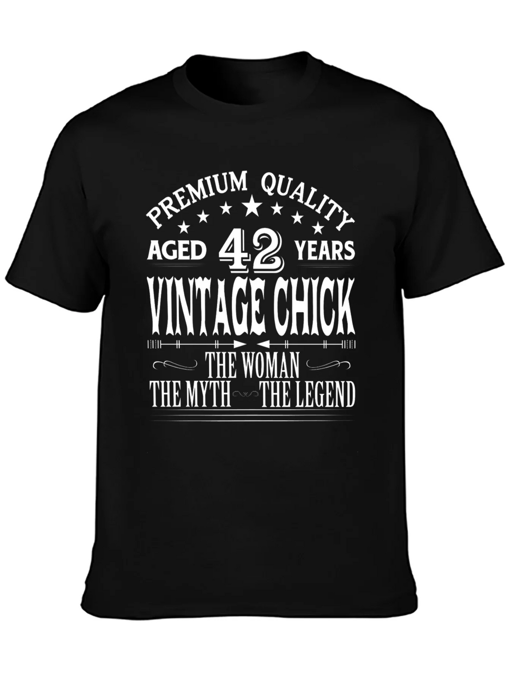 Vintage Chick 42 Years Premium Quality Black T-Shirt product image 6