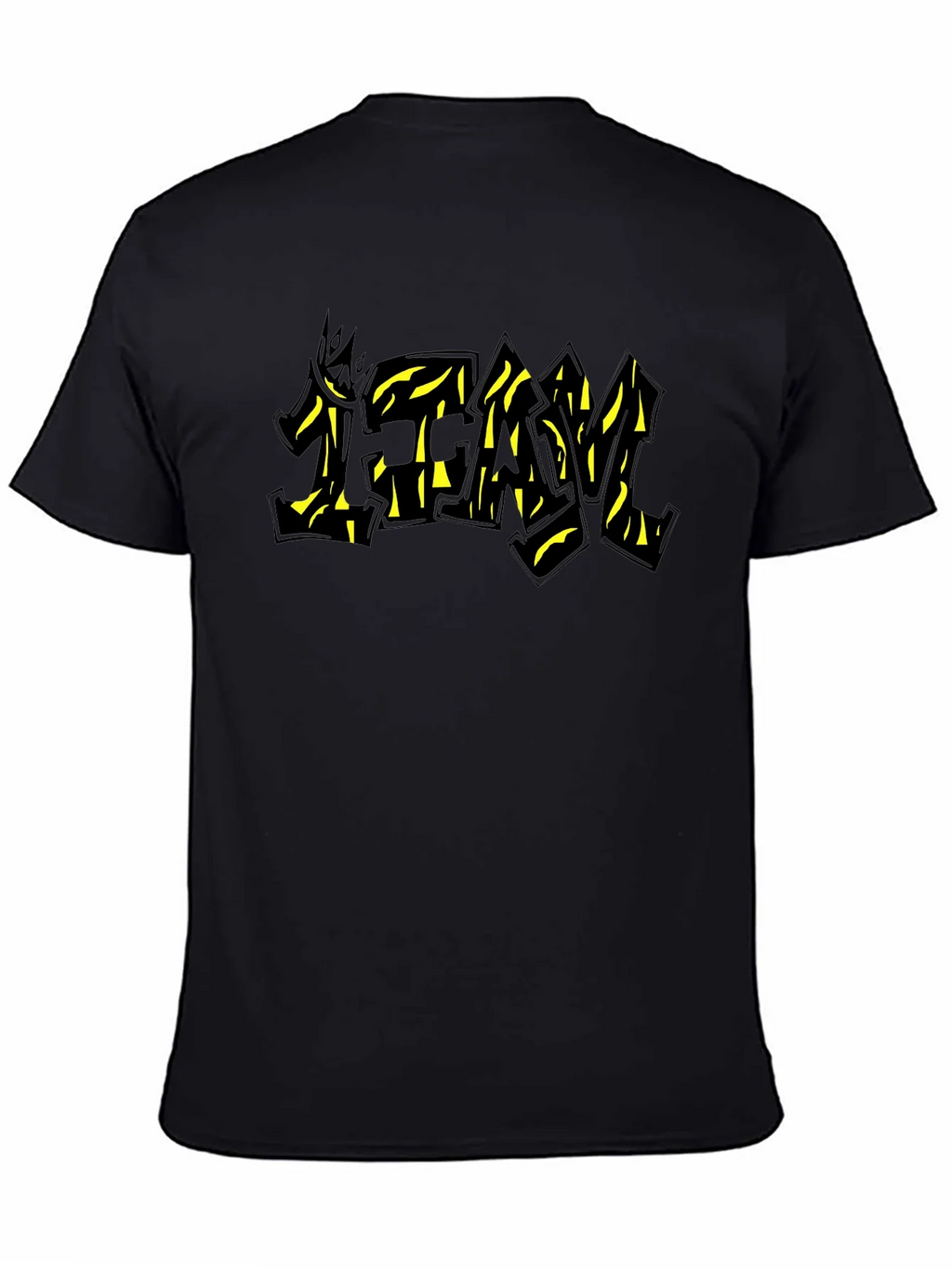 Black Graphic Tee - TEAM Yellow Graffiti Style Print product image 7