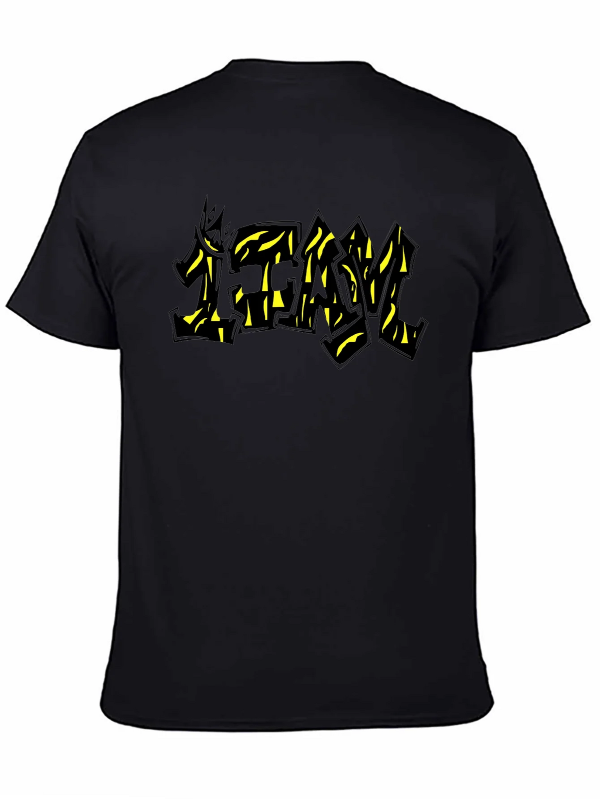 Black Graphic Tee - TEAM Yellow Graffiti Style Print product image 7