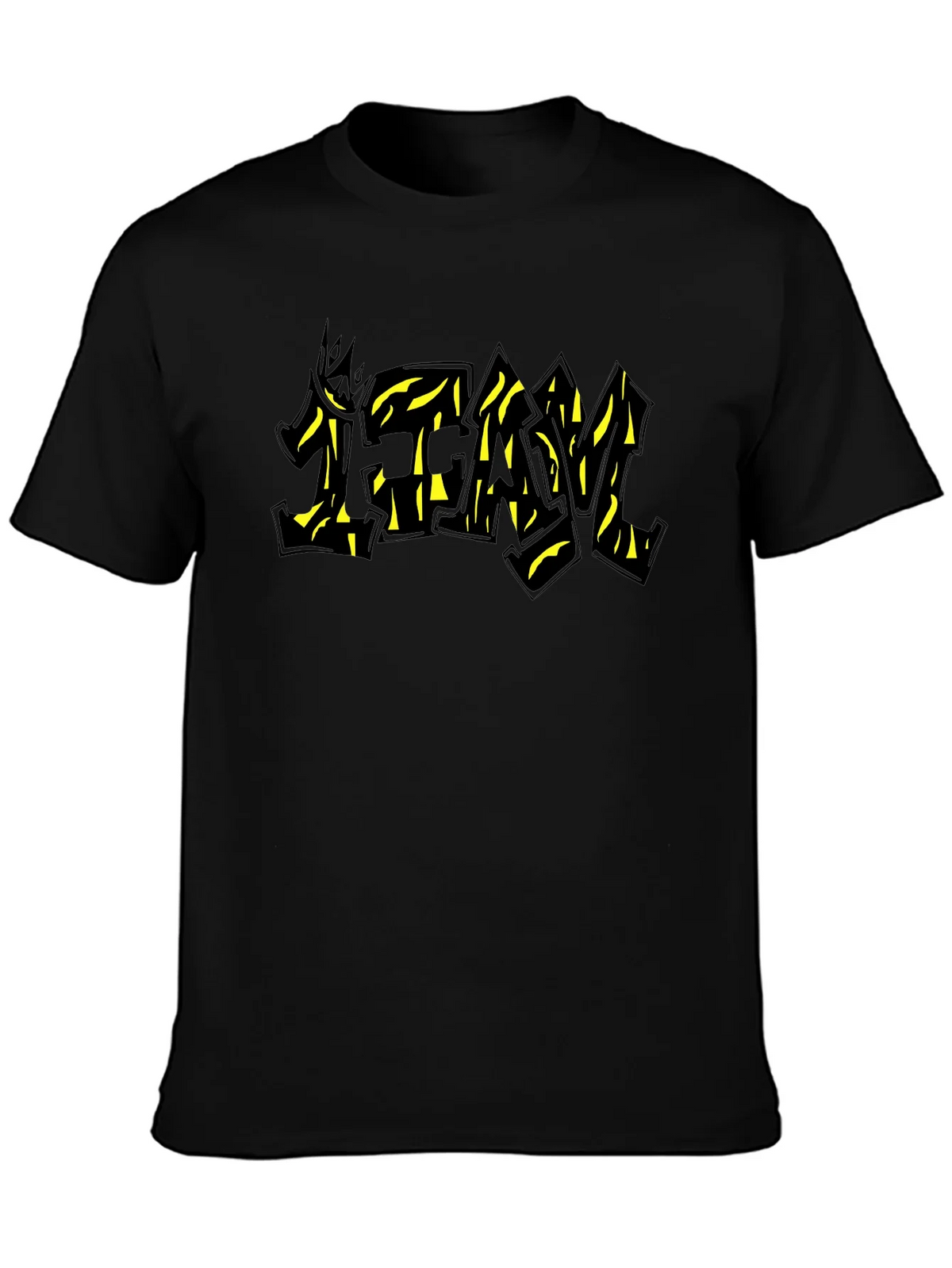 Black Graphic Tee - TEAM Yellow Graffiti Style Print product image 6