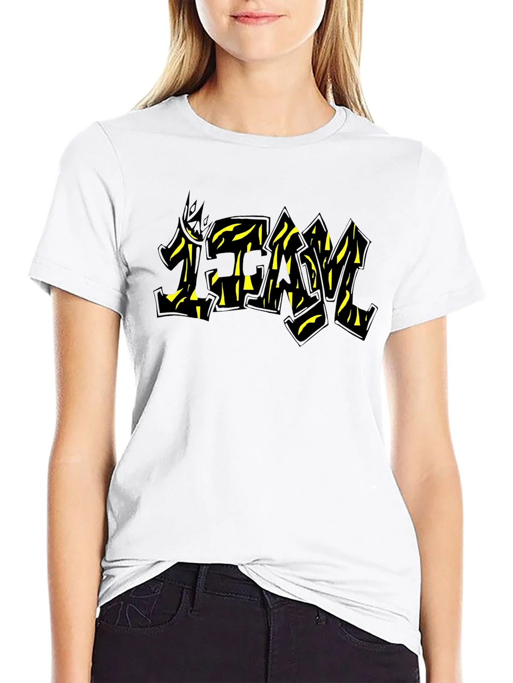 Black Graphic Tee - TEAM Yellow Graffiti Style Print product image 11