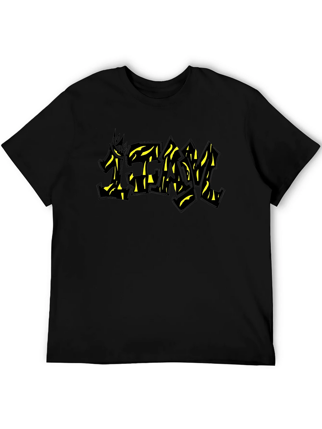 Black Graphic Tee - TEAM Yellow Graffiti Style Print product image 8
