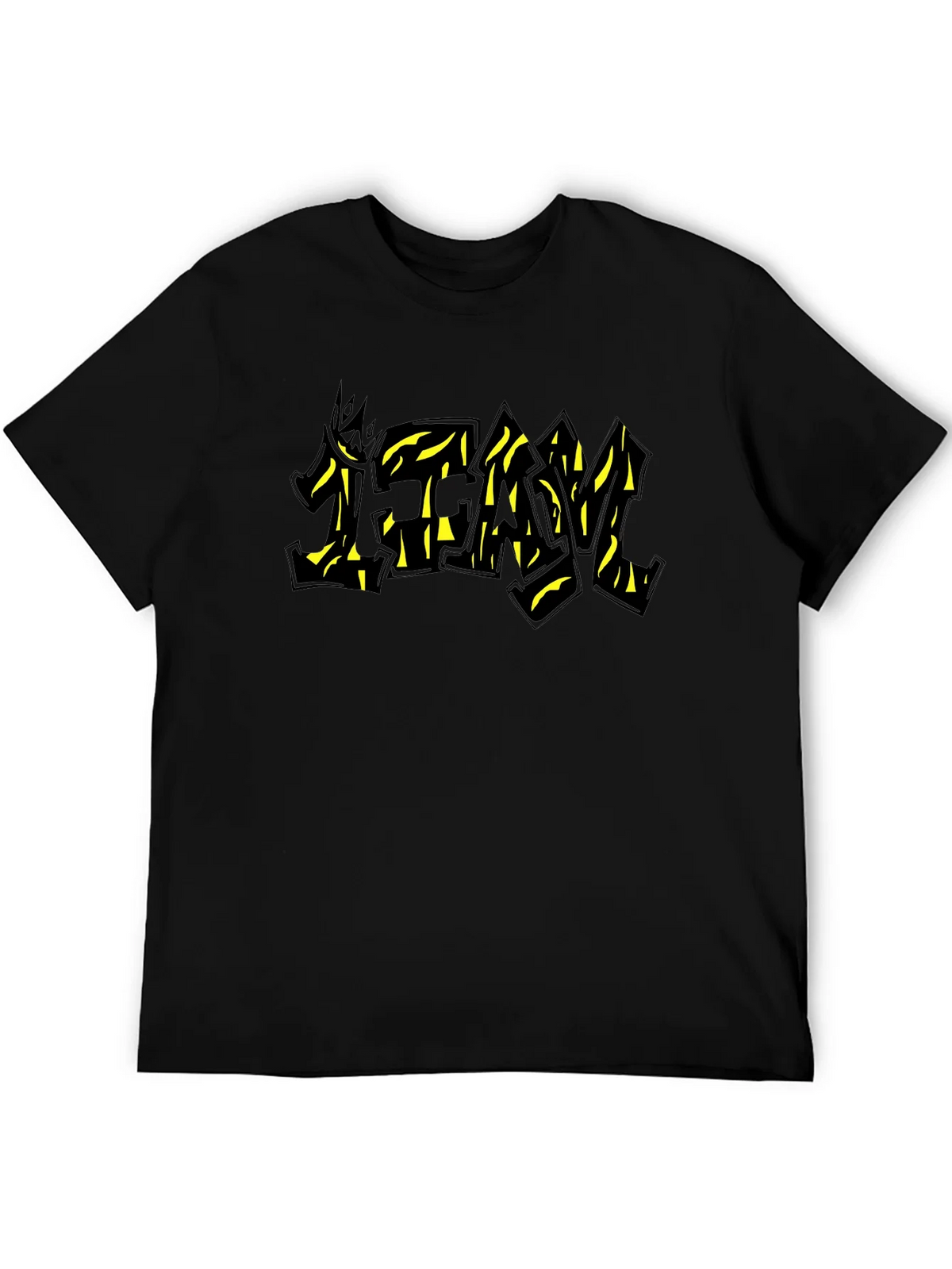 Black Graphic Tee - TEAM Yellow Graffiti Style Print product image 8