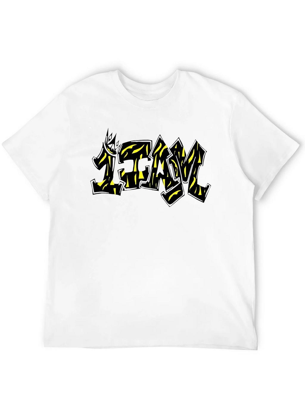 Black Graphic Tee - TEAM Yellow Graffiti Style Print product image 3