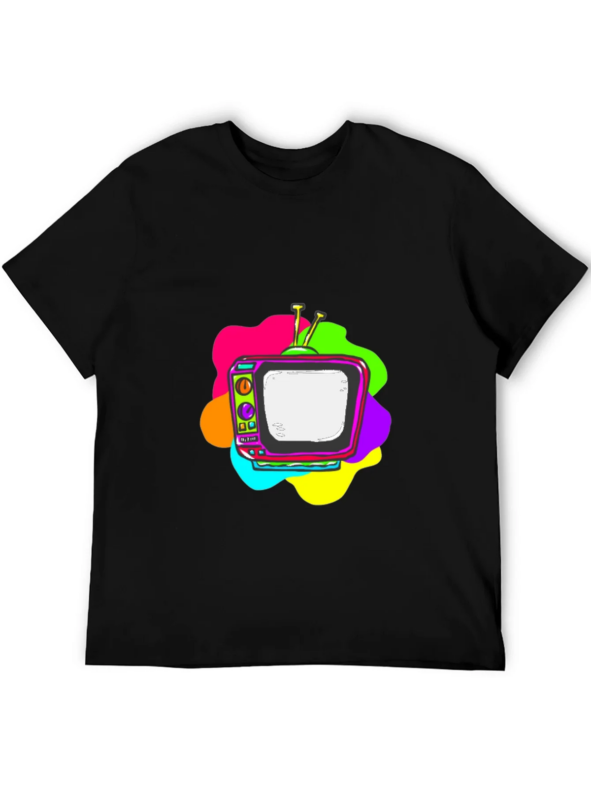 Retro TV Graphic Tee - Black Short Sleeve T-Shirt product image 8