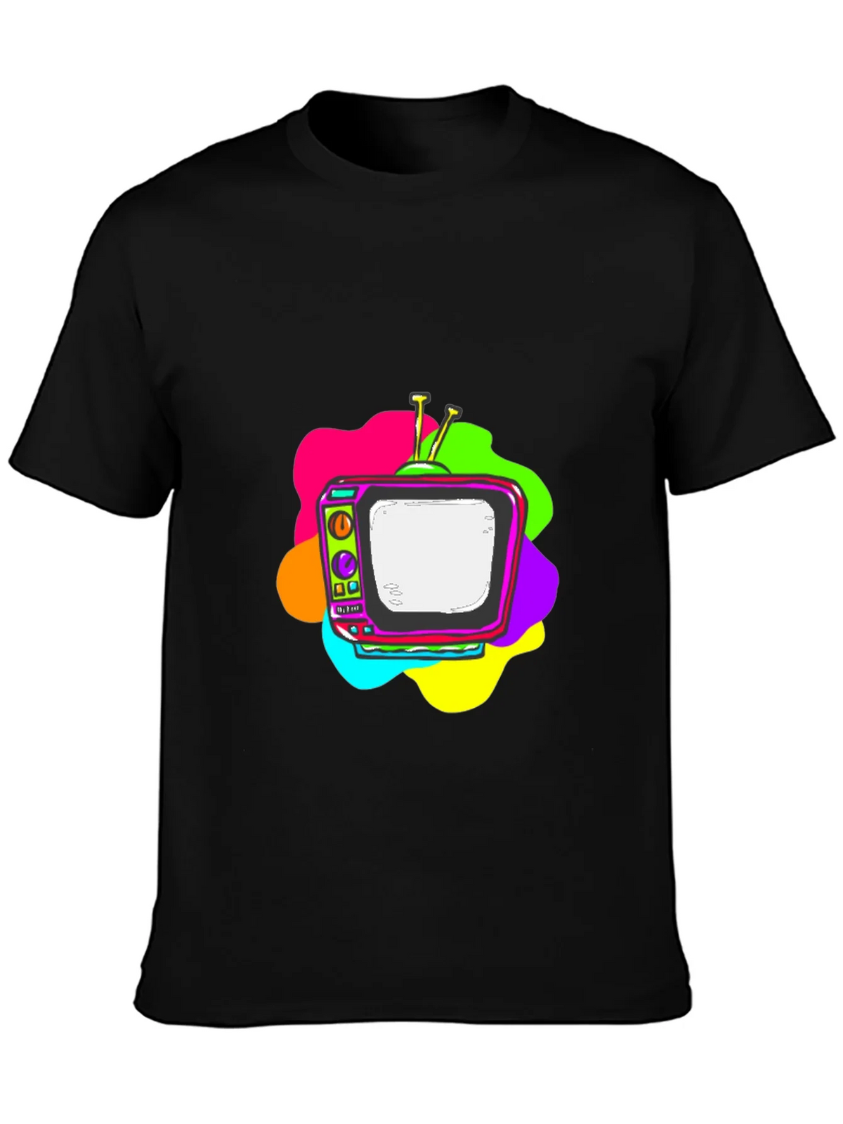 Retro TV Graphic Tee - Black Short Sleeve T-Shirt product image 6
