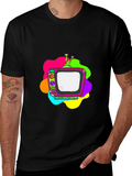 Retro TV Graphic Tee - Black Short Sleeve T-Shirt product image 1