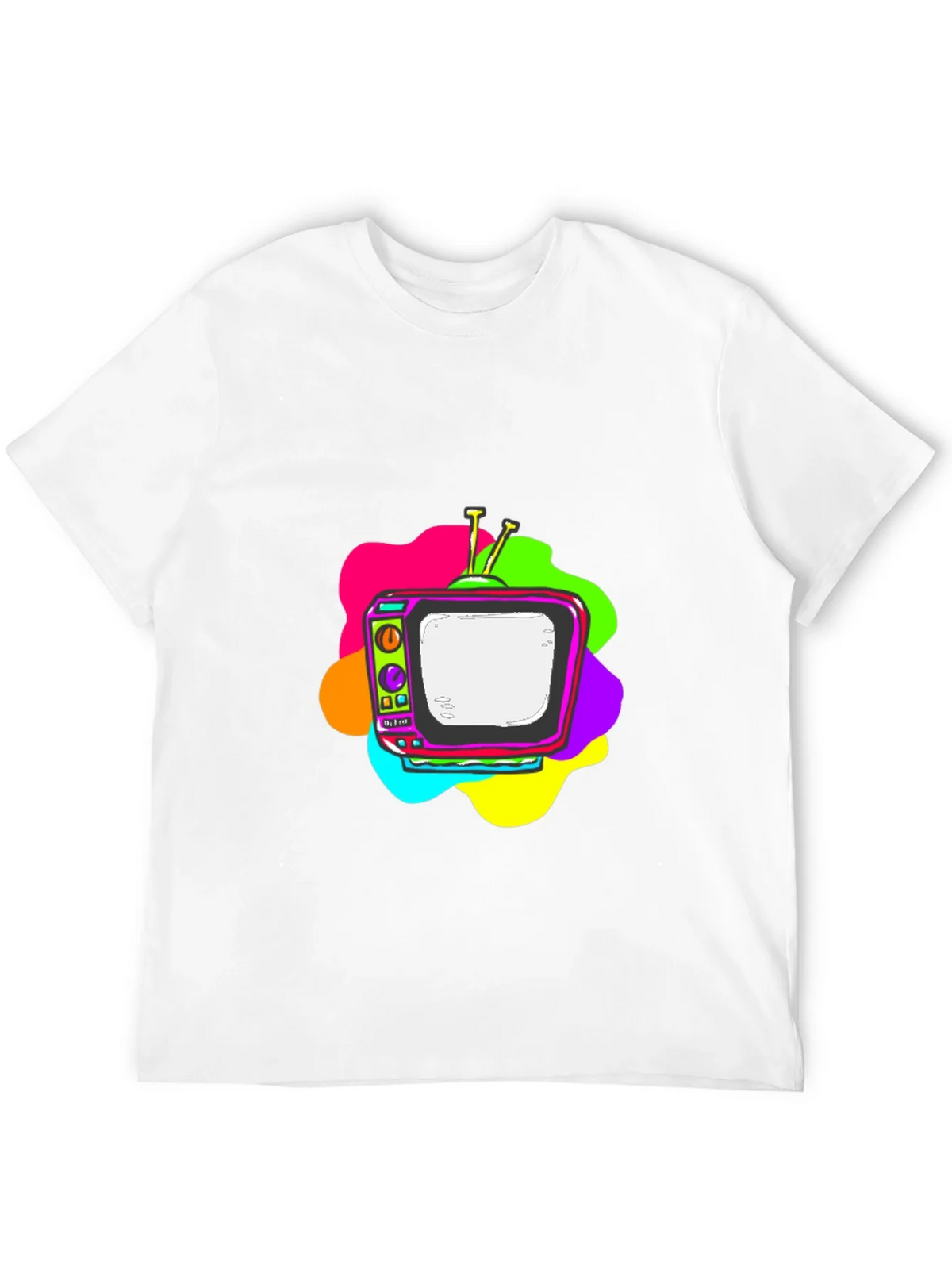 Retro TV Graphic Tee - Black Short Sleeve T-Shirt product image 3