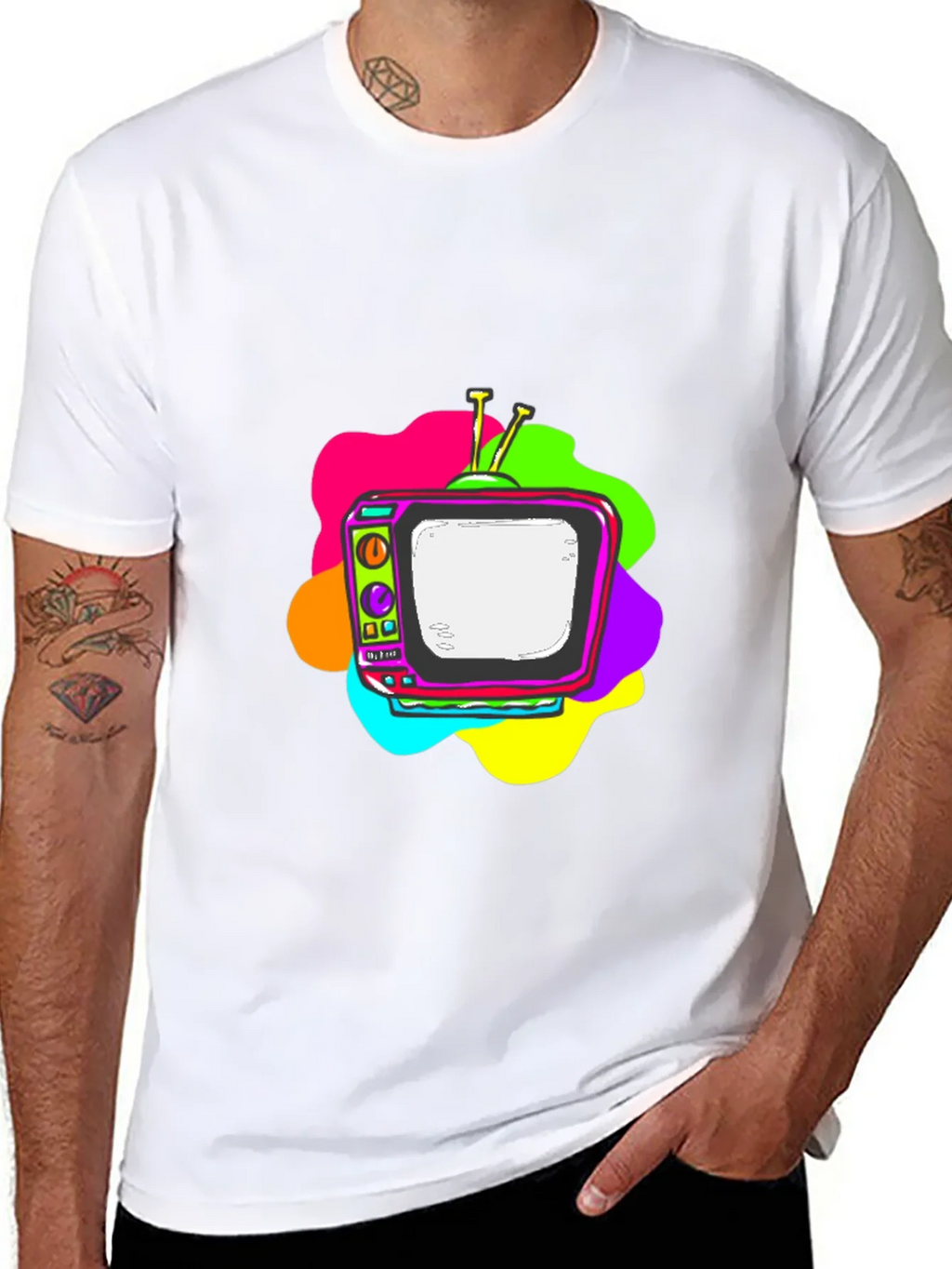 Retro TV Graphic Tee - Black Short Sleeve T-Shirt product image 10