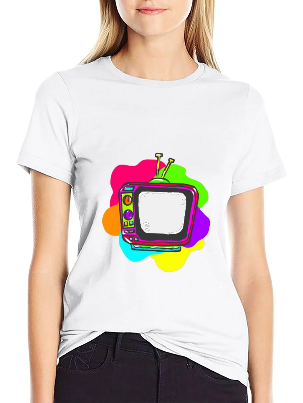 Retro TV Graphic Tee - Black Short Sleeve T-Shirt product image 11