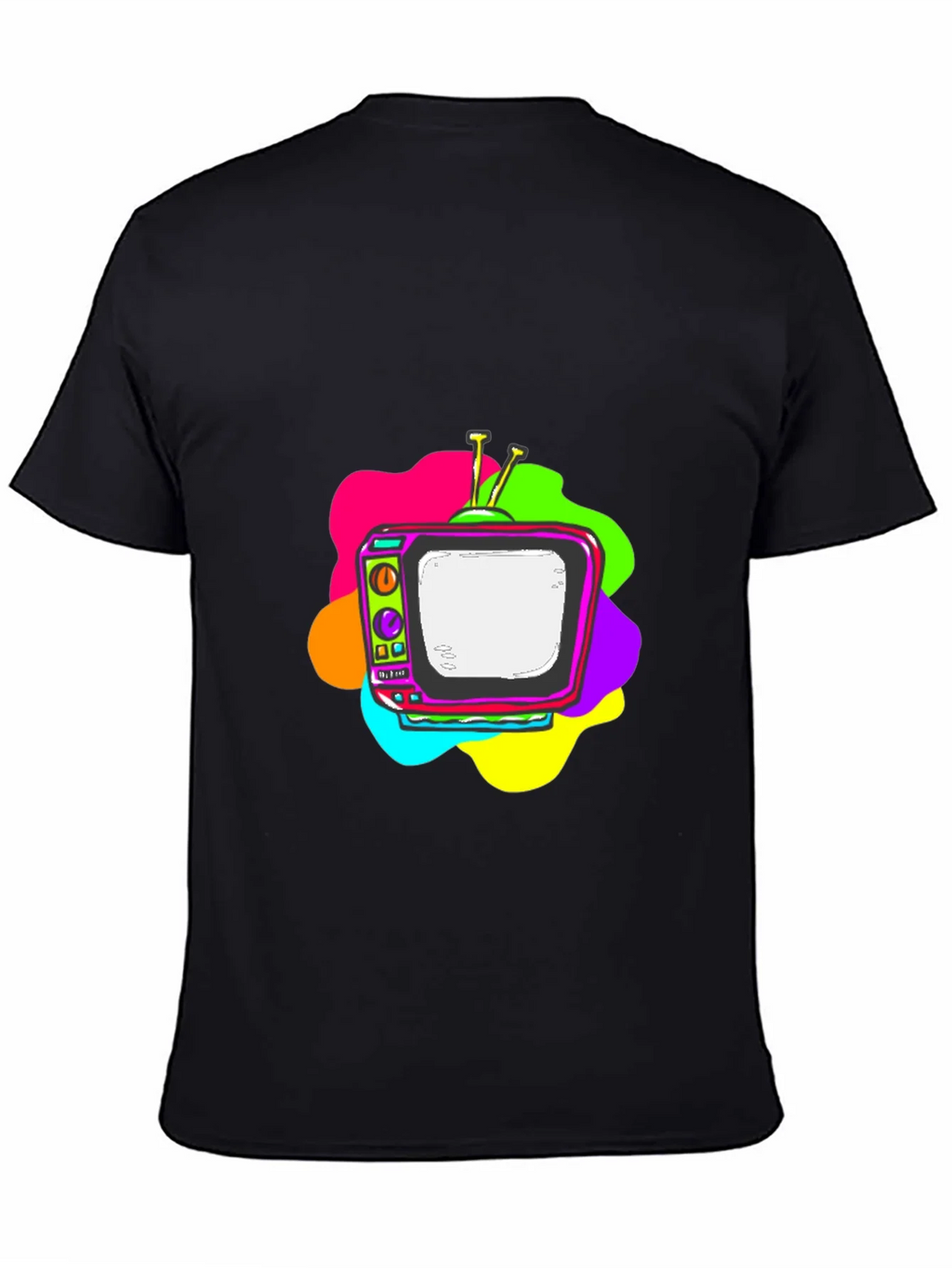 Retro TV Graphic Tee - Black Short Sleeve T-Shirt product image 7