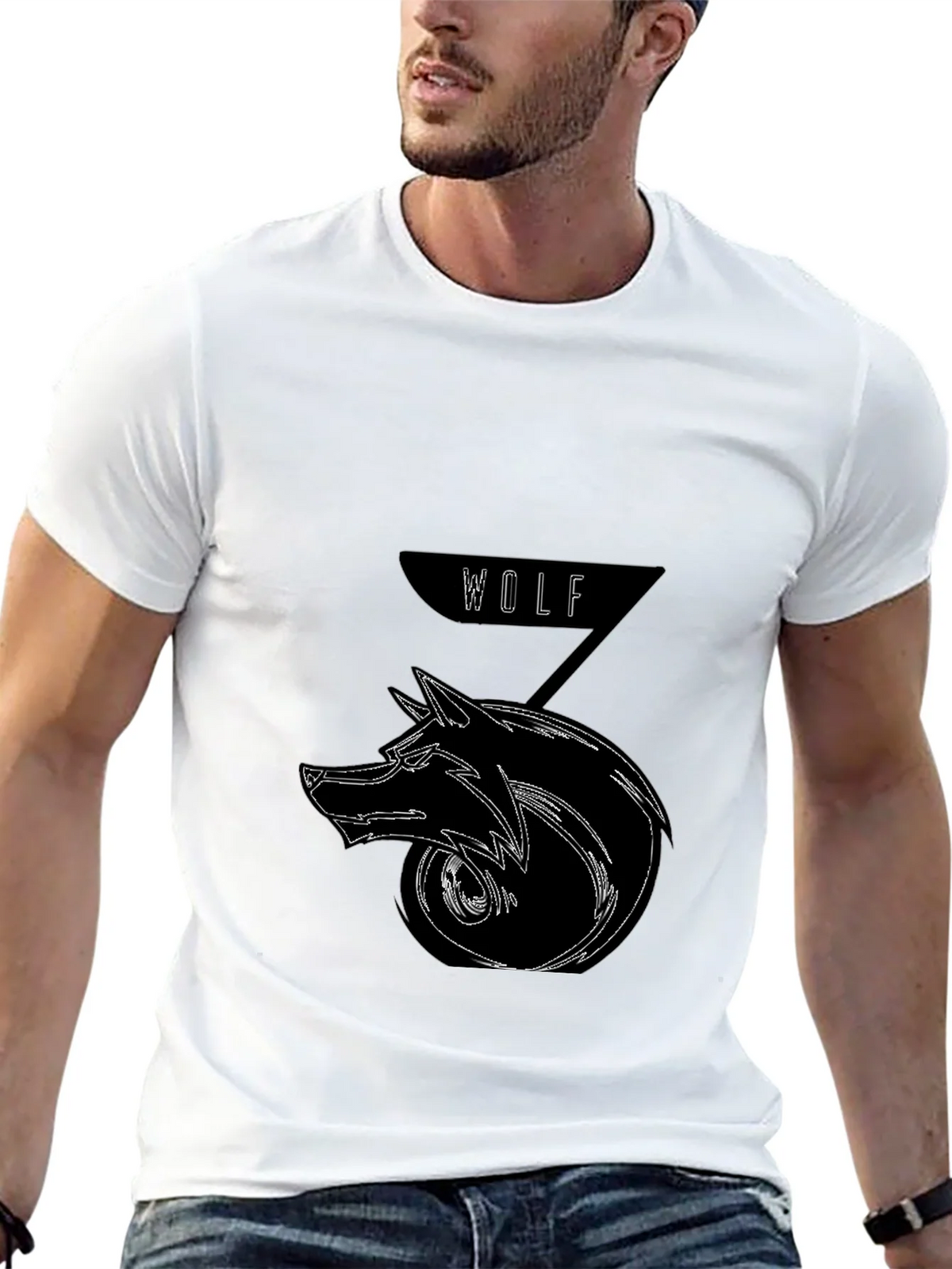 Wolf Graphic Black T-Shirt - Edgy Streetwear product image 3