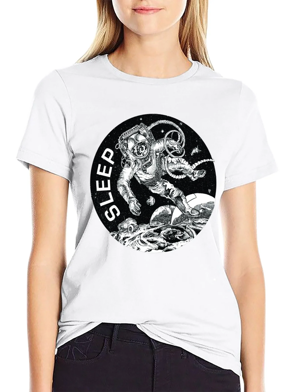 Sleep Astronaut Black T-Shirt product image 11