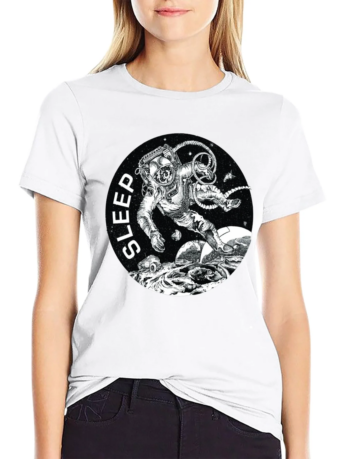Sleep Astronaut Black T-Shirt product image 11