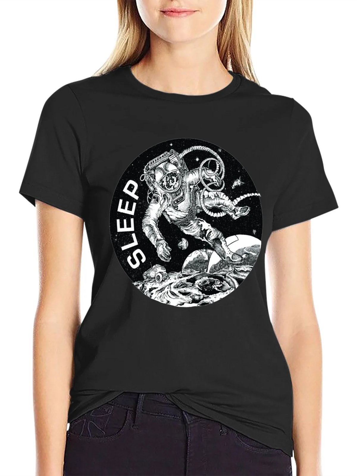 Sleep Astronaut Black T-Shirt product image 5