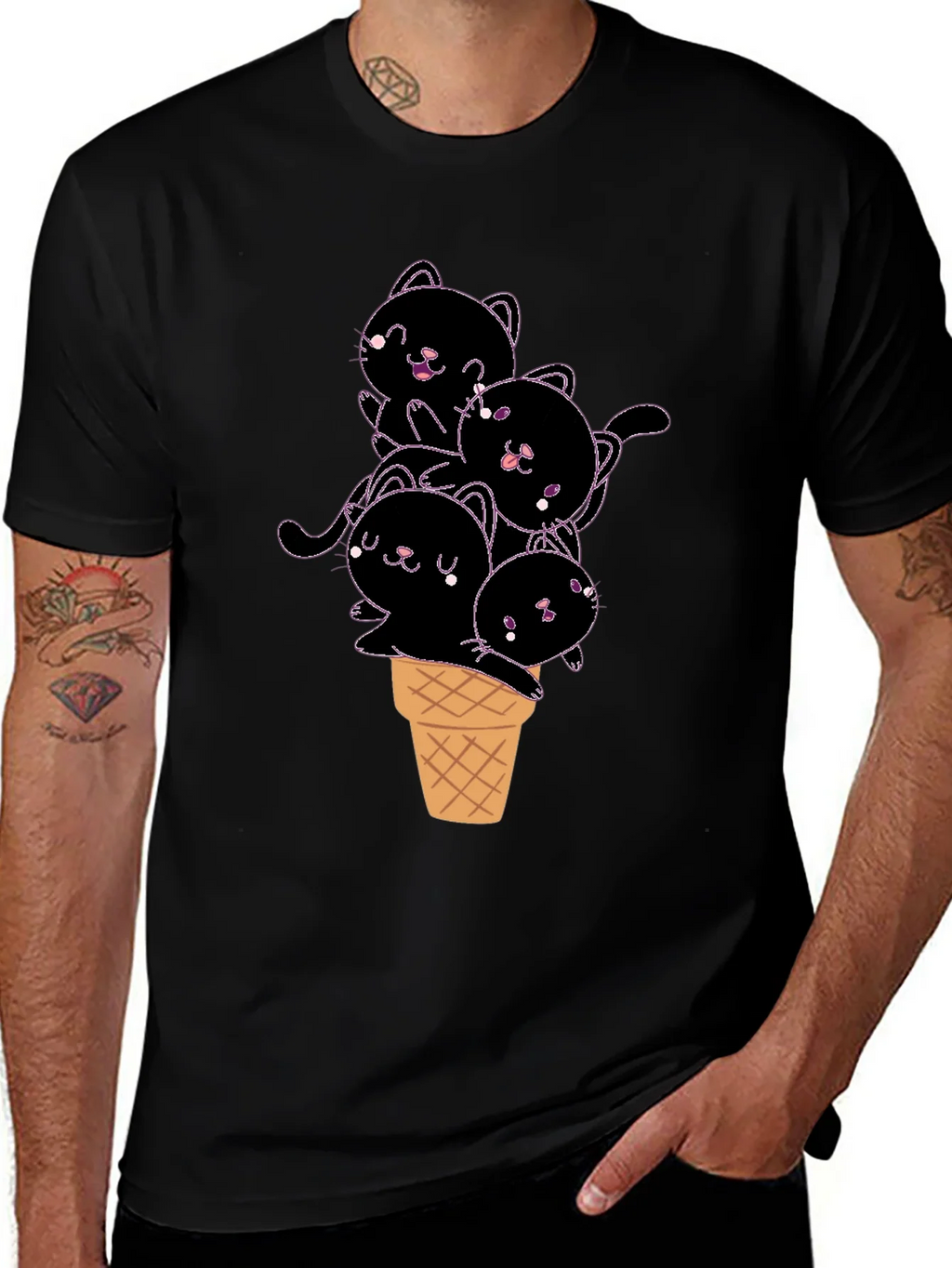 Kitten Ice Cream Cone Graphic Tee product image 1