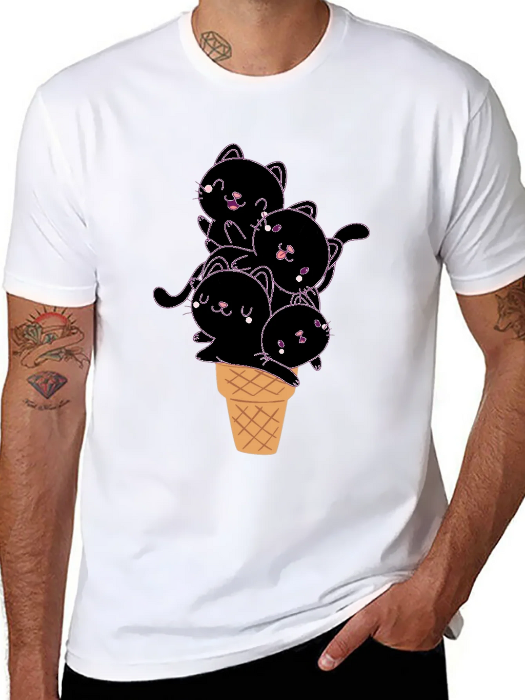 Kitten Ice Cream Cone Graphic Tee product image 10
