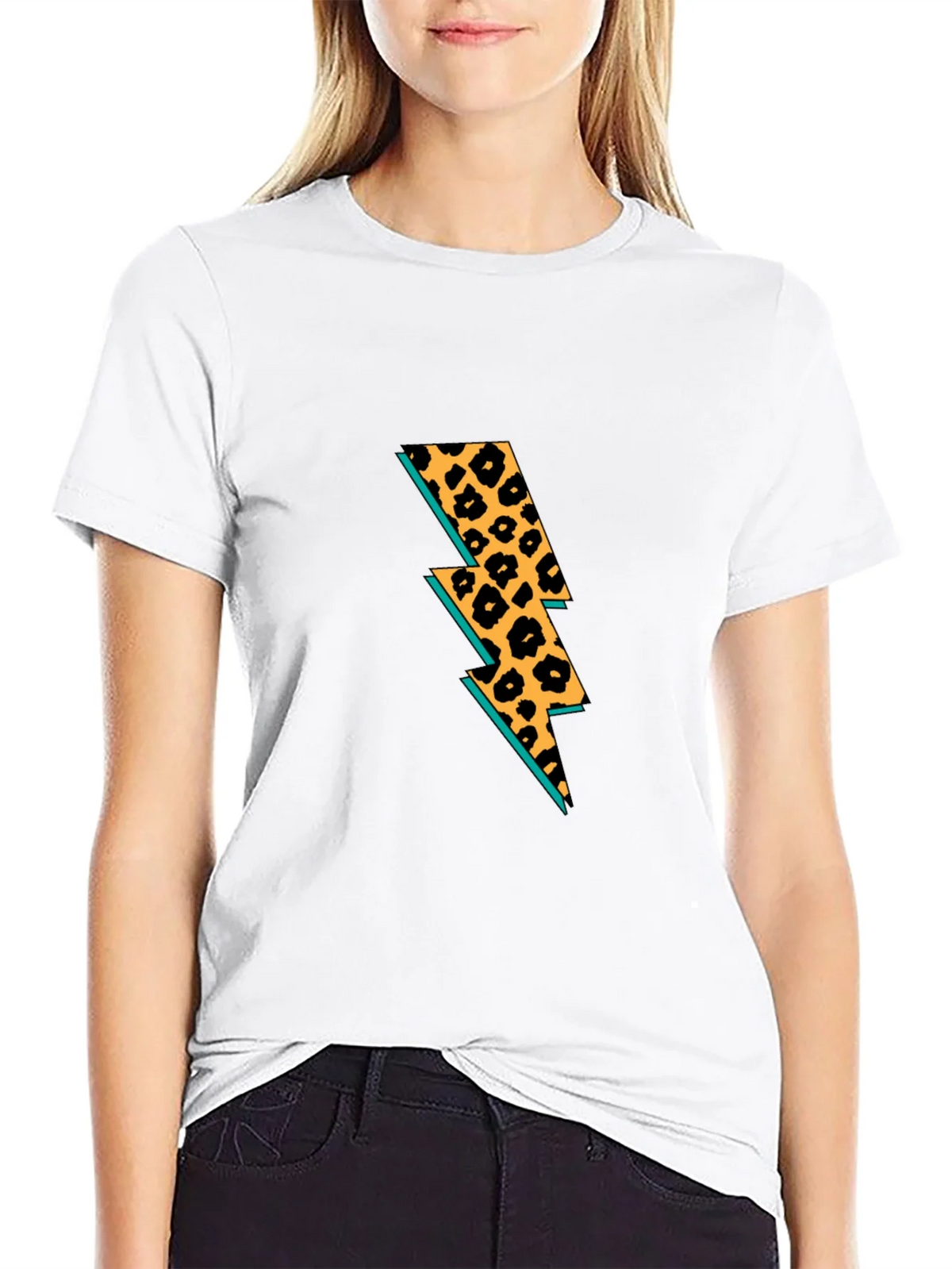Leopard Lightning Bolt Graphic T-Shirt product image 1
