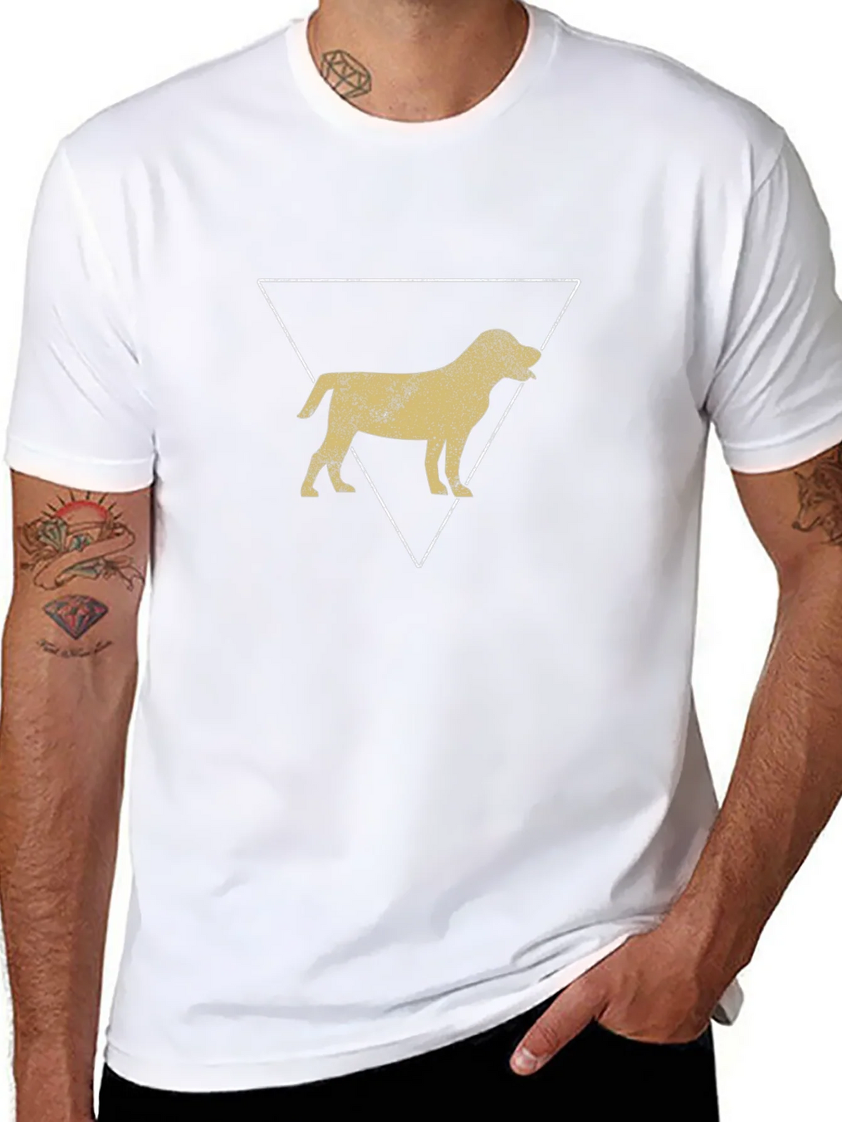 Dog Silhouette Triangle Graphic Tee - Black product image 10