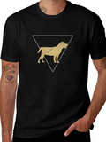 Dog Silhouette Triangle Graphic Tee - Black product image 1