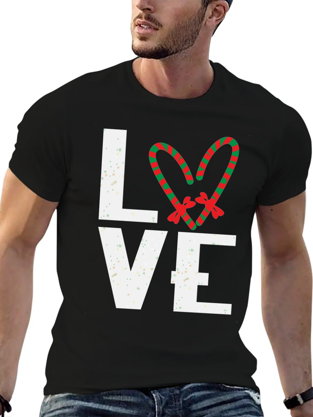 Festive Love Candy Cane Heart Graphic Tee product image 2