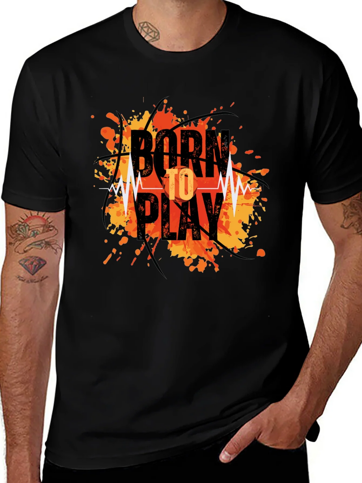 Born to Play Graphic T-Shirt - Mens Black Tee product image 1