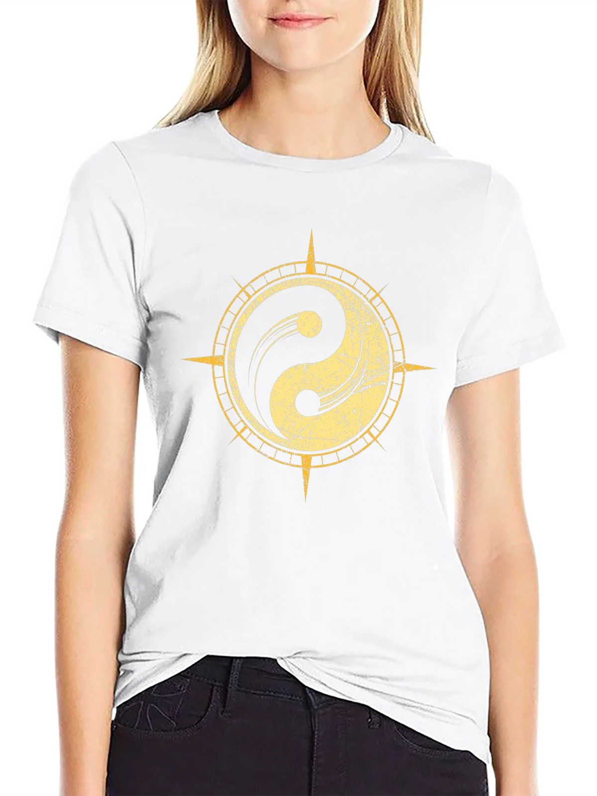Yin Yang Compass Graphic Tee - Black product image 11
