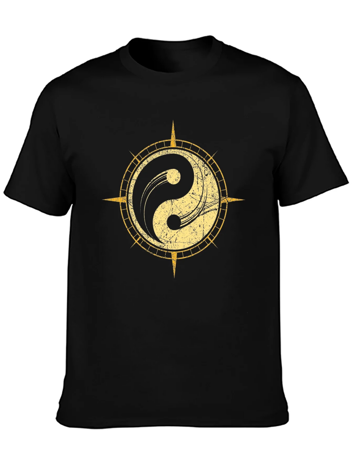 Yin Yang Compass Graphic Tee - Black product image 6
