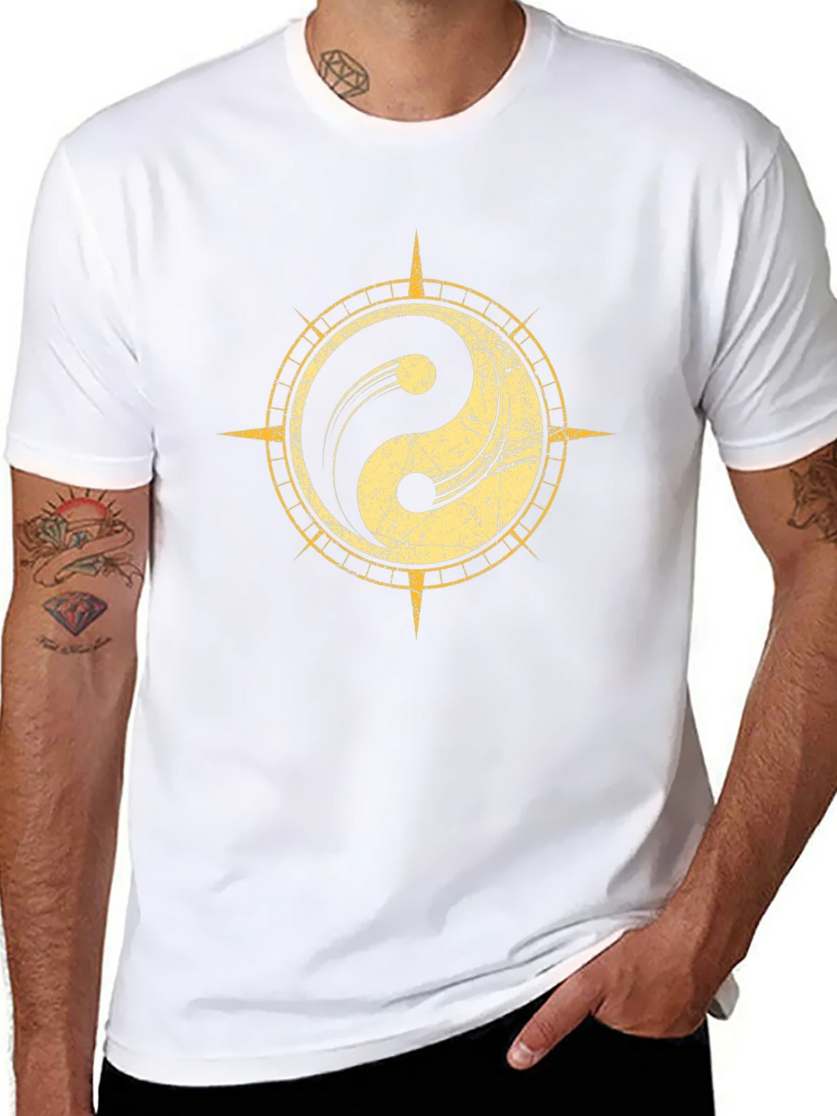 Yin Yang Compass Graphic Tee - Black product image 10