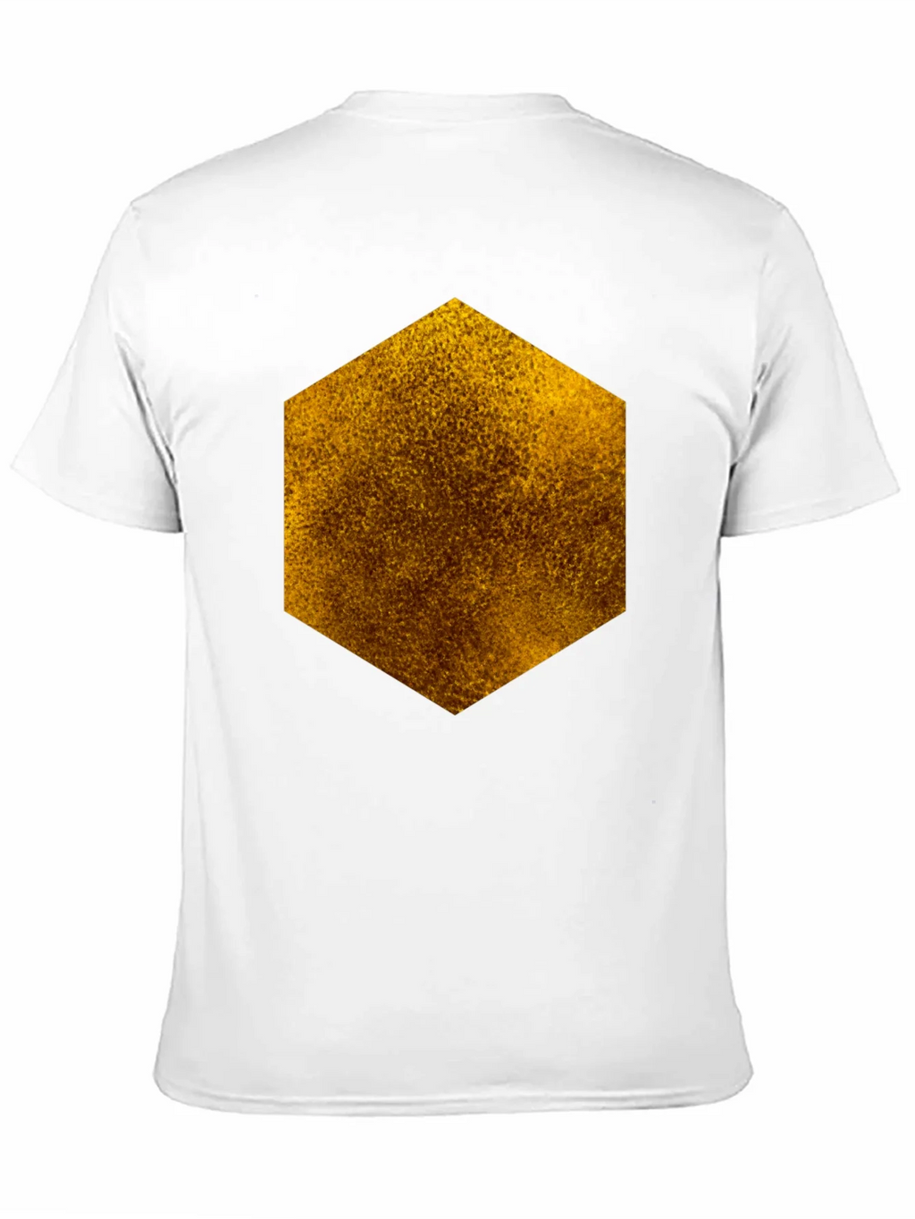 Textured Hexagon Graphic Tee - Black Cotton Casual product image 2