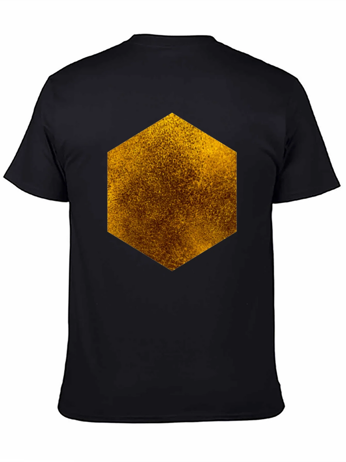 Textured Hexagon Graphic Tee - Black Cotton Casual product image 7