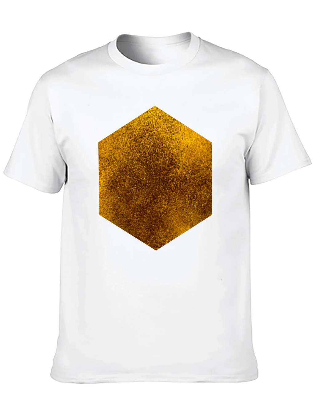 Textured Hexagon Graphic Tee - Black Cotton Casual product image 12