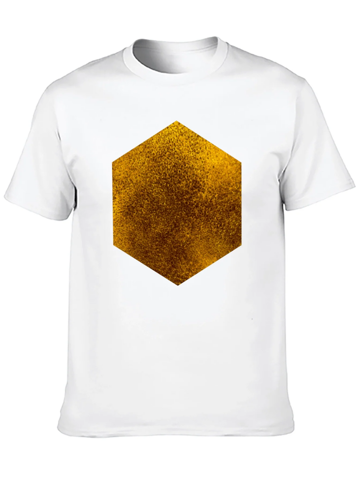 Textured Hexagon Graphic Tee - Black Cotton Casual product image 12