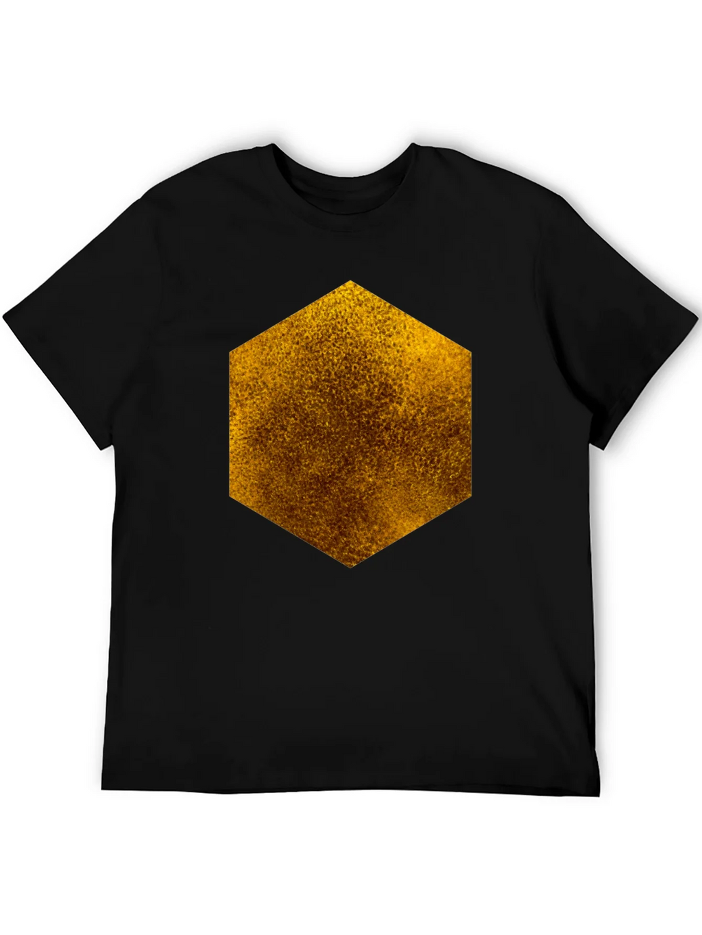 Textured Hexagon Graphic Tee - Black Cotton Casual product image 8