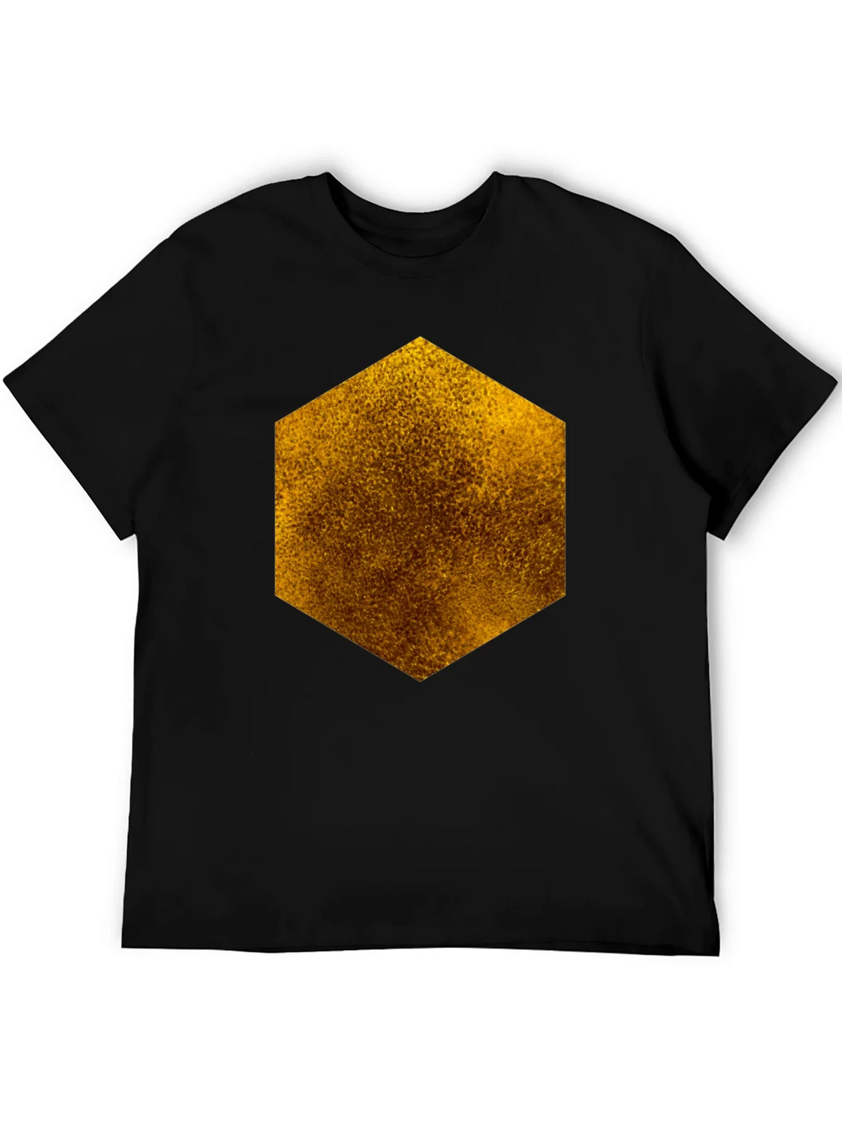Textured Hexagon Graphic Tee - Black Cotton Casual product image 8