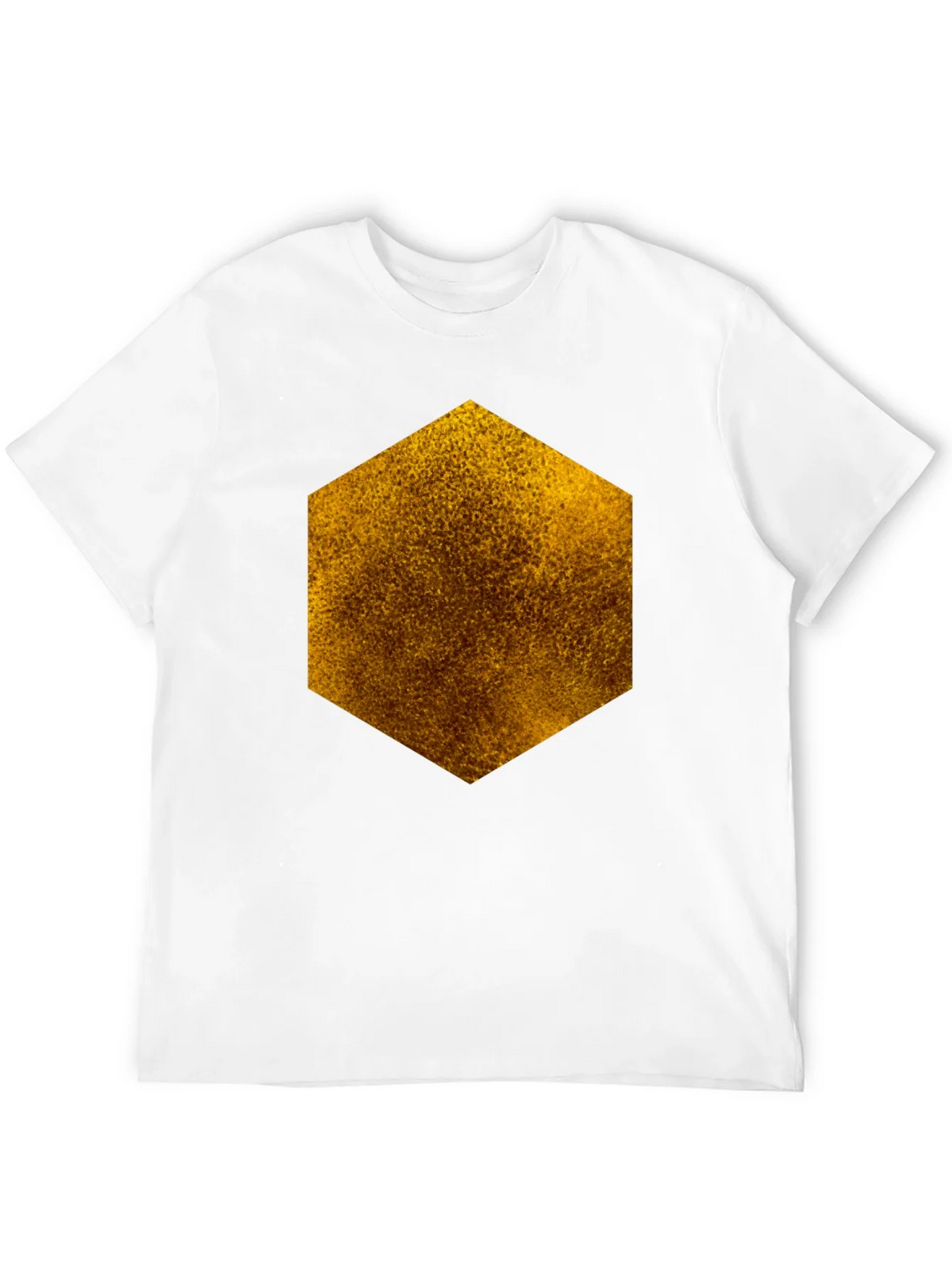 Textured Hexagon Graphic Tee - Black Cotton Casual product image 3