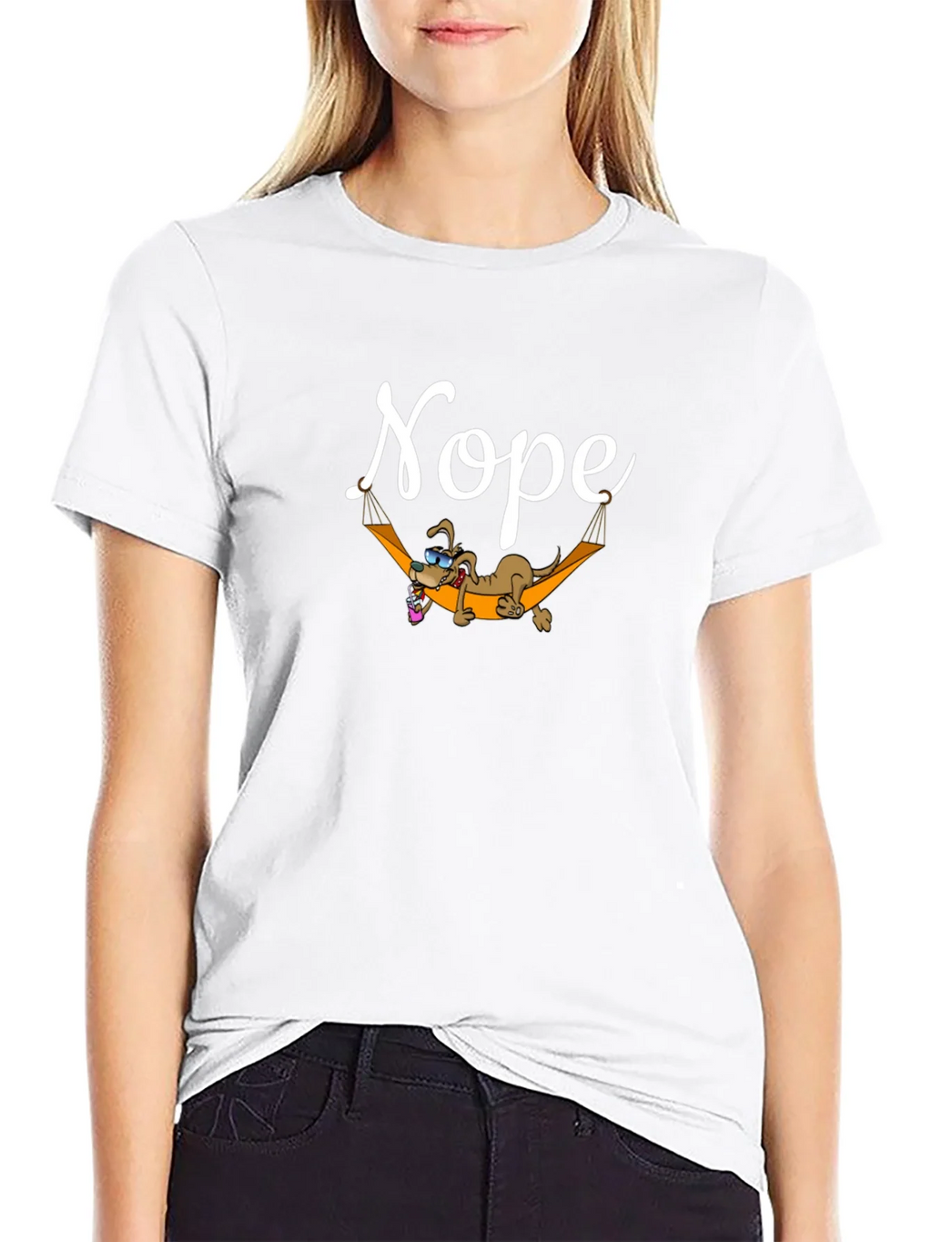 Nope Lazy Dog Hammock Graphic Tee product image 11