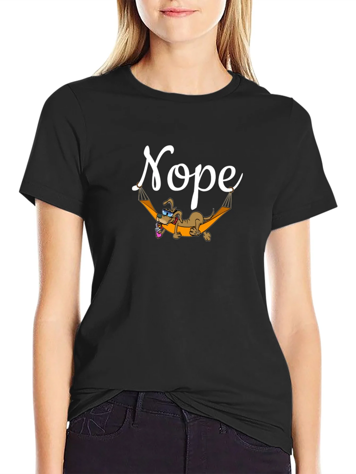 Nope Lazy Dog Hammock Graphic Tee product image 5