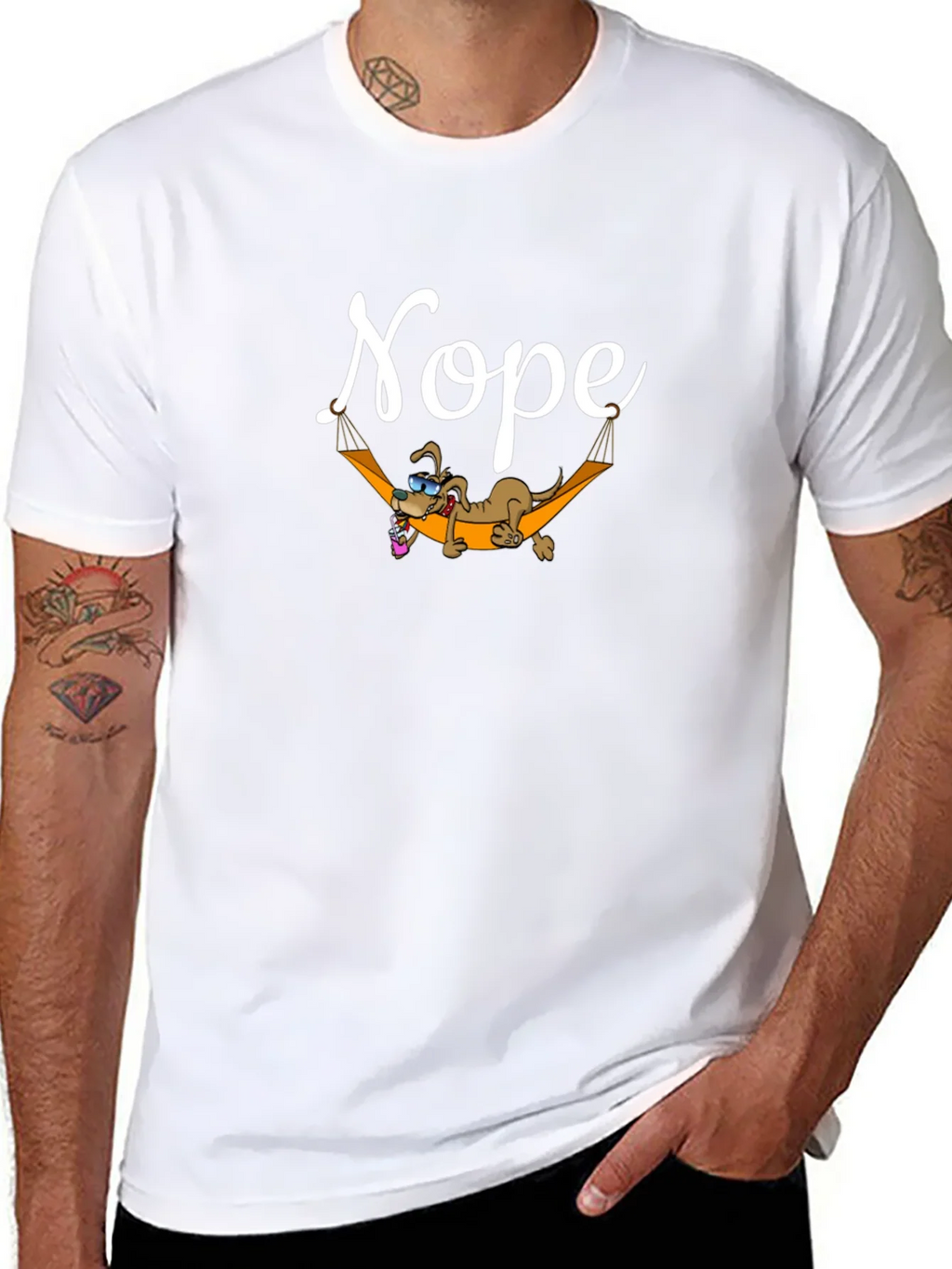 Nope Lazy Dog Hammock Graphic Tee product image 10