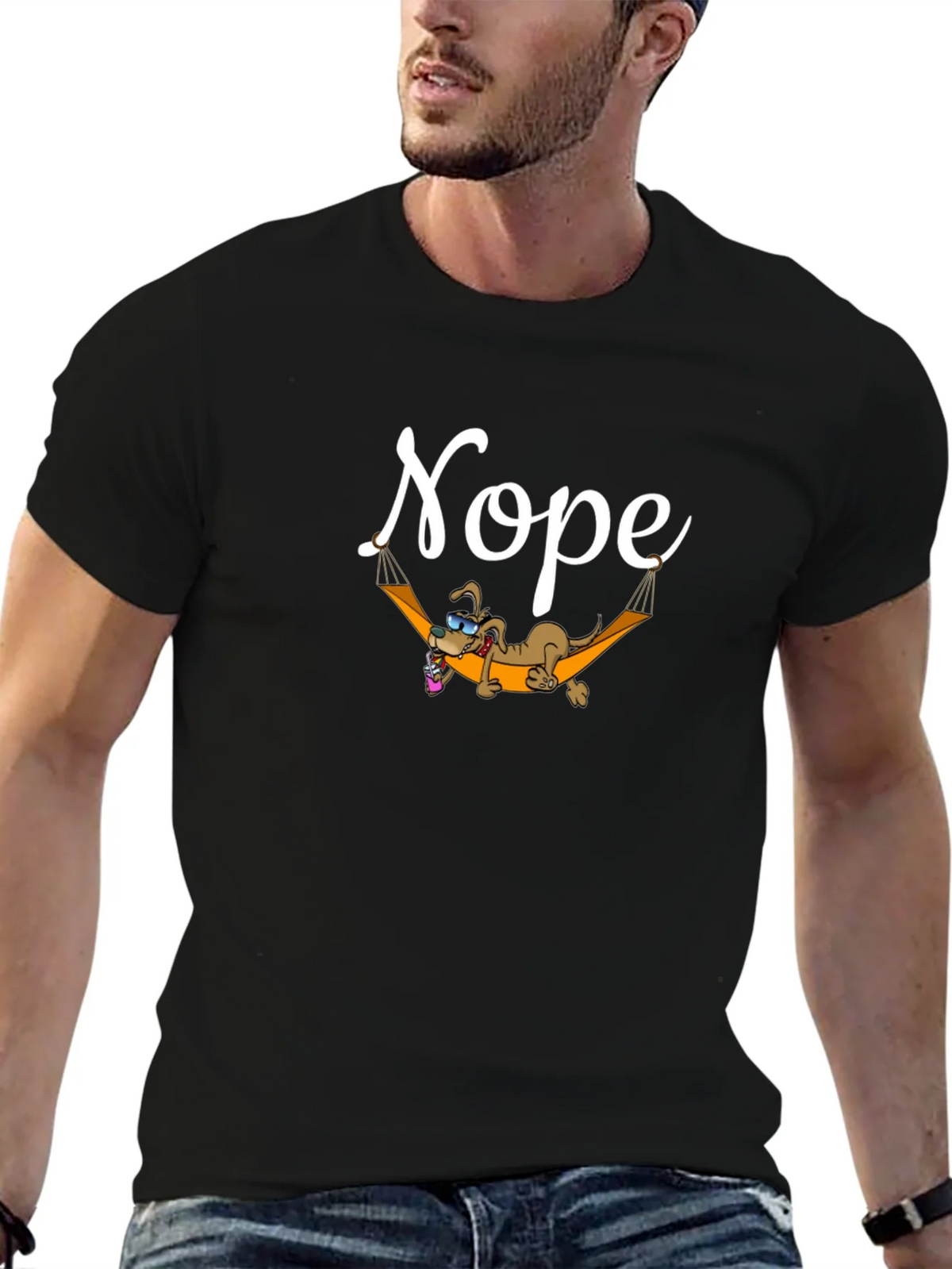 Nope Lazy Dog Hammock Graphic Tee product image 9